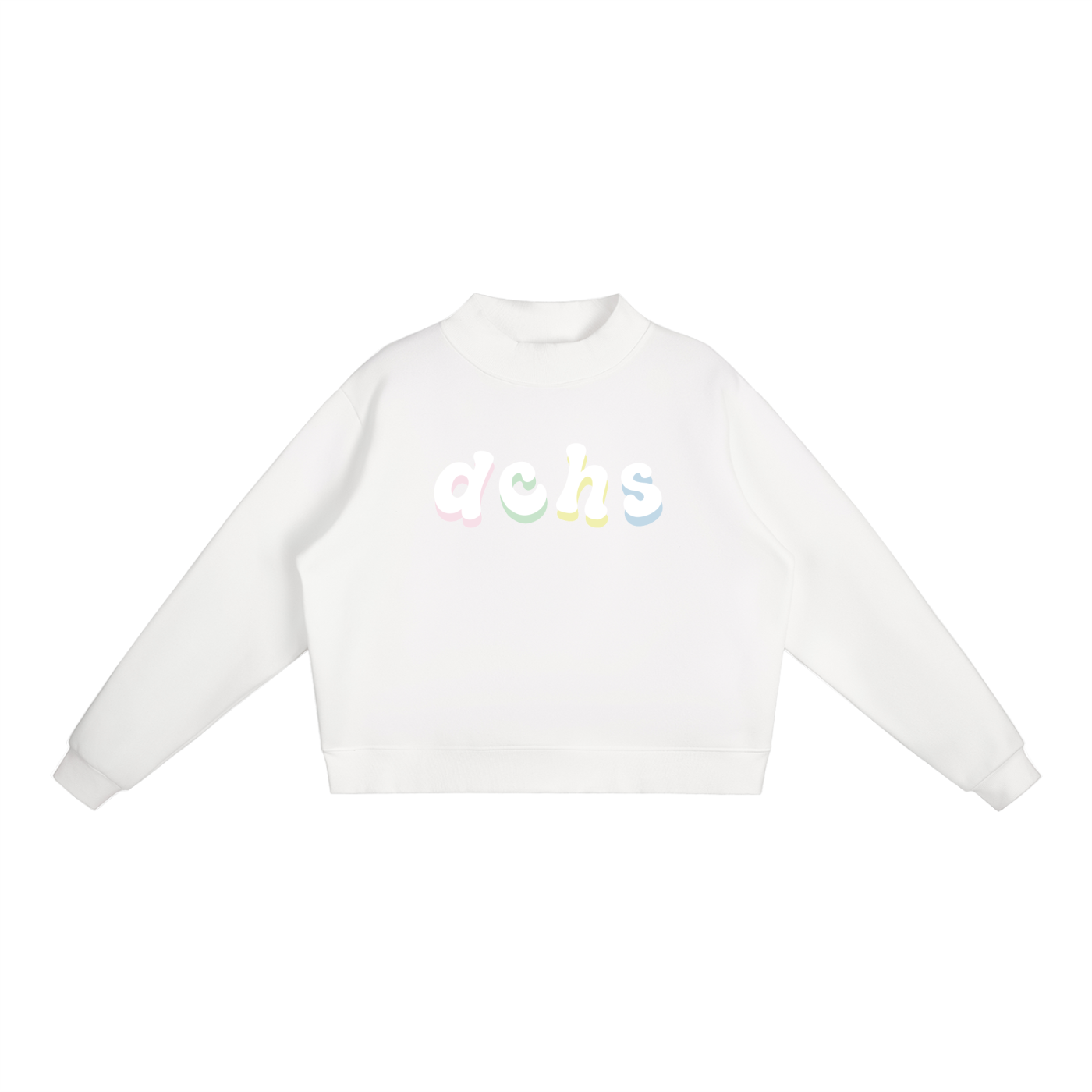 Women's Lettered Pastel Mock-Neck Sweatshirt