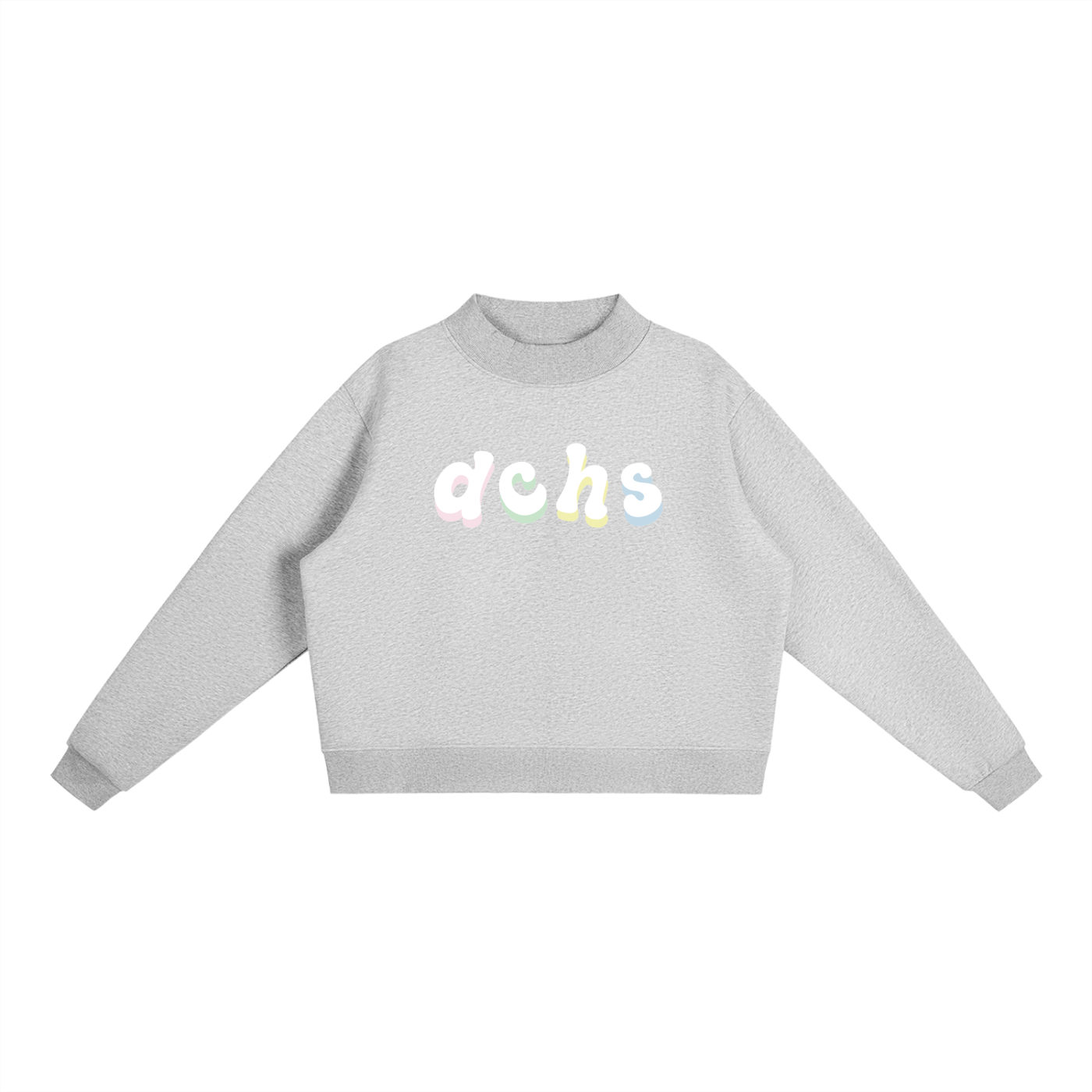 Women's Lettered Pastel Mock-Neck Sweatshirt