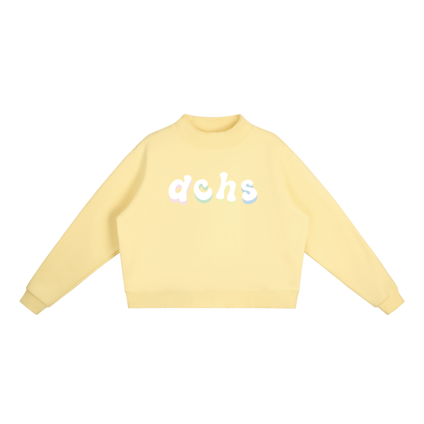 Women's Lettered Pastel Mock-Neck Sweatshirt