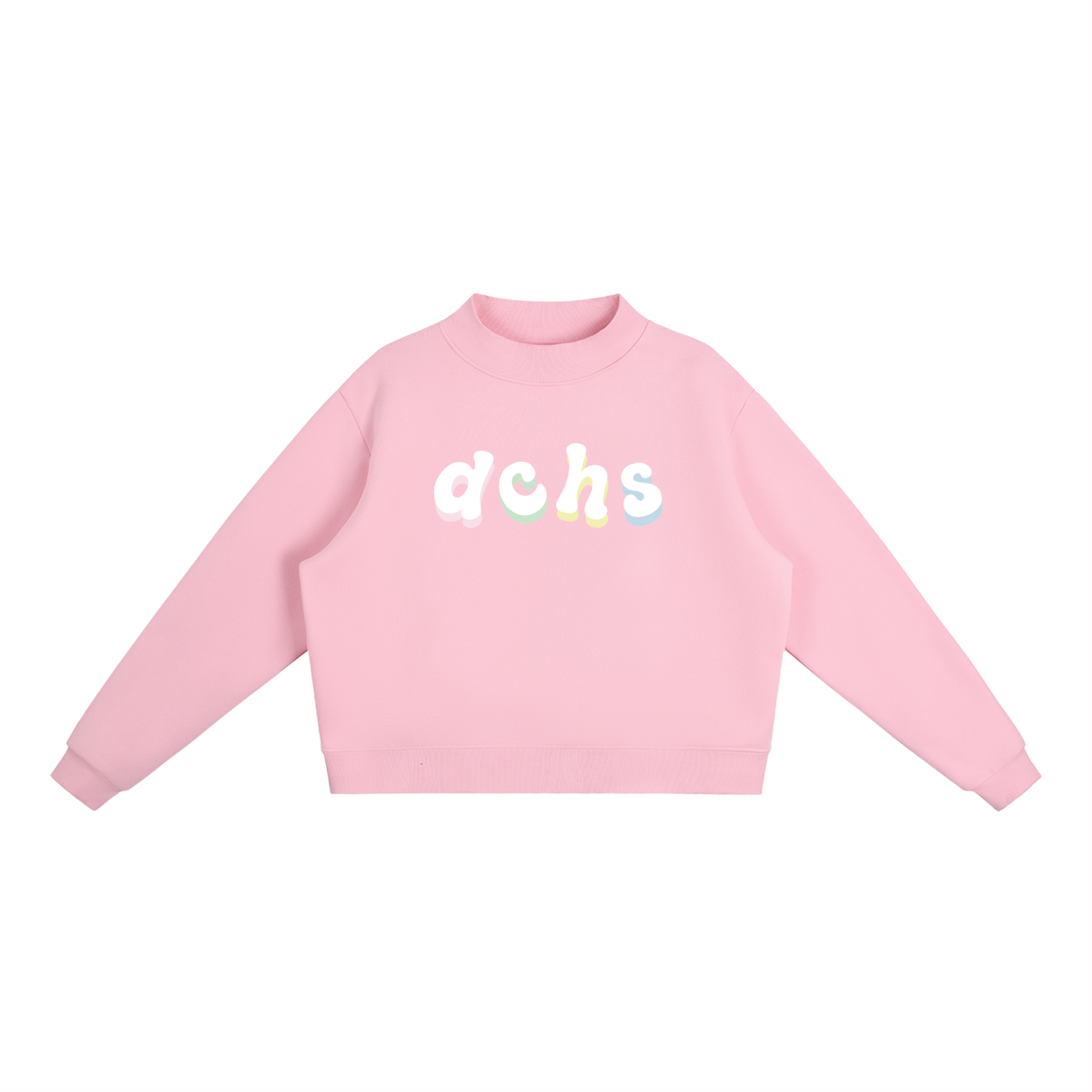 Women's Lettered Pastel Mock-Neck Sweatshirt